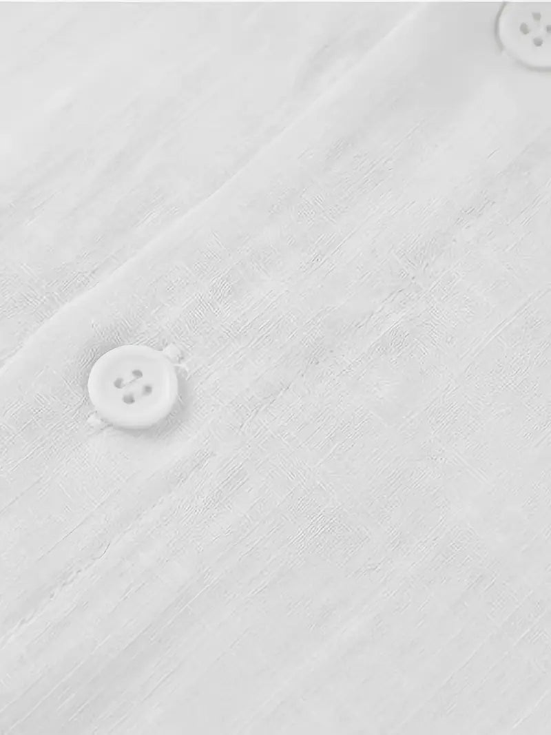 Męska Koszula Wakacyjna z Długim Rękawem Bawełniano-Lniana - Old Money