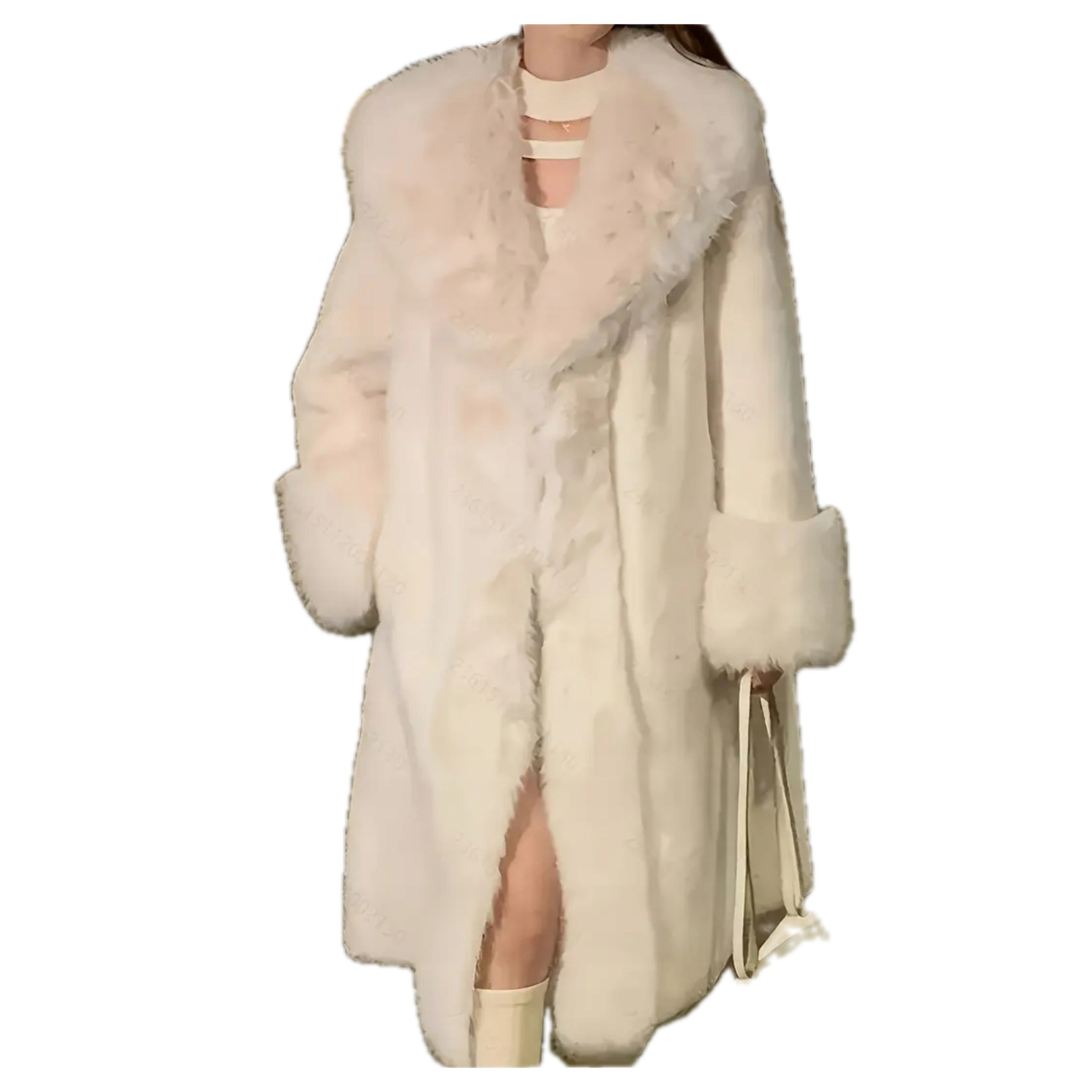 Elegancki Damski Płaszcz ze Sztucznego Futra – Old Money