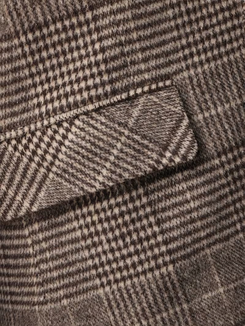 Męski Garnitur w Delikatną Kratę 3-częściowy Slim Fit - Old Money