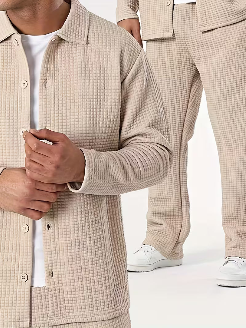 Męski Zestaw Koszula i Spodnie Casual - Old Money