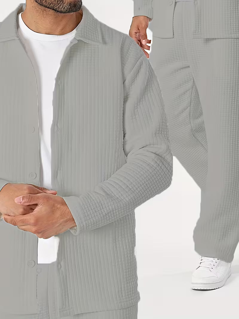 Męski Zestaw Koszula i Spodnie Casual - Old Money