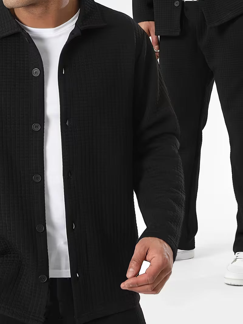 Męski Zestaw Koszula i Spodnie Casual - Old Money