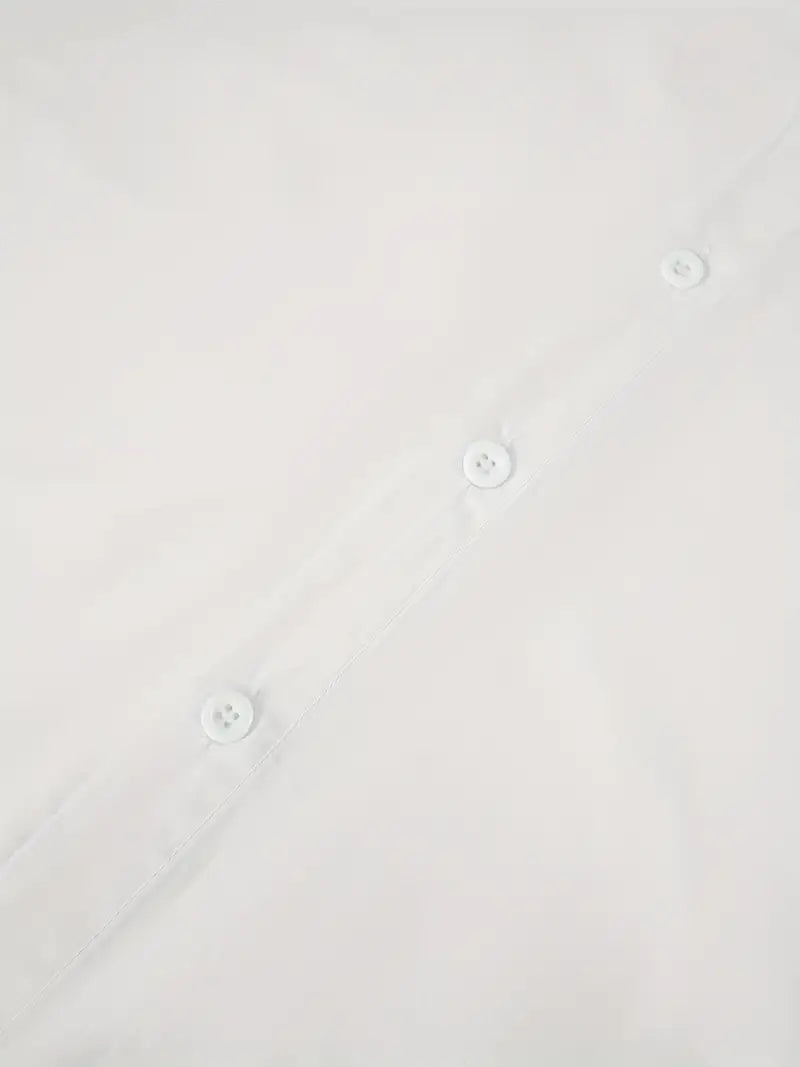 Męska Koszula Bawełniana na Guziki z Krótkim Rękawem – Old Money