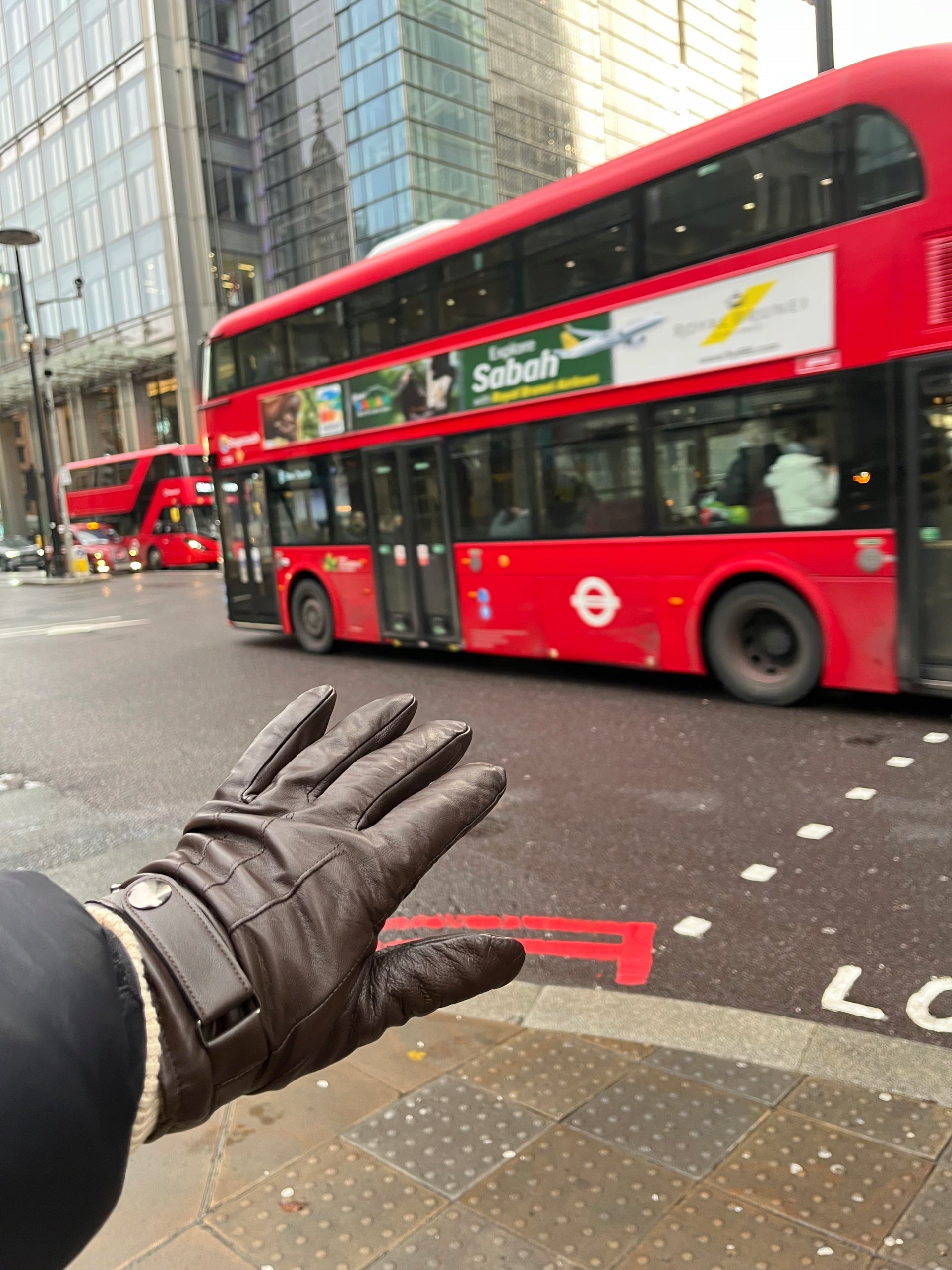 Męskie Rękawiczki Zimowe Owcza Skóra Termiczne - Old Money