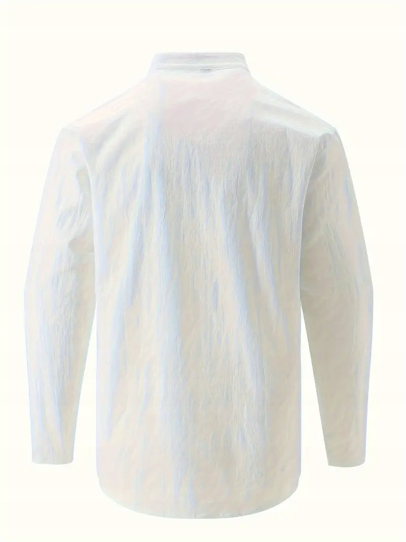 Męska Bawełniana Koszula Vintage z Długim Rękawem - Old Money