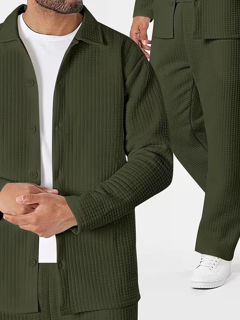 Męski Zestaw Koszula i Spodnie Casual - Old Money