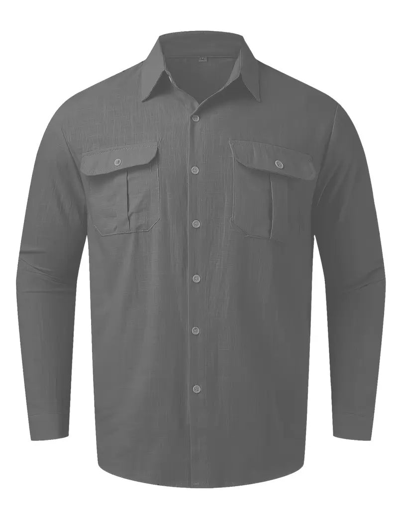 Męska Koszula Formalna i Casual z Długim Rękawem - Old Money