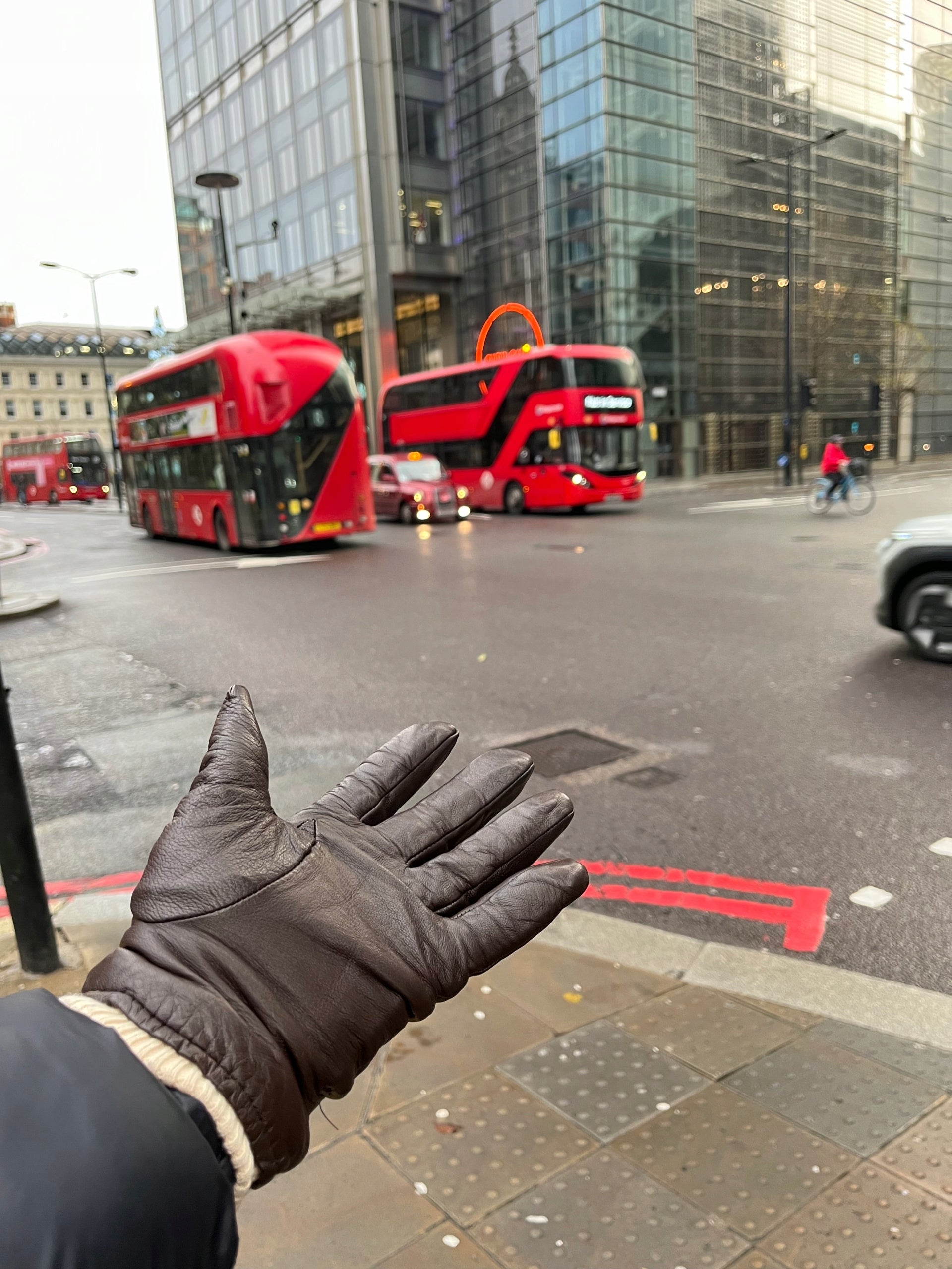 Męskie Rękawiczki Zimowe Owcza Skóra Termiczne - Old Money