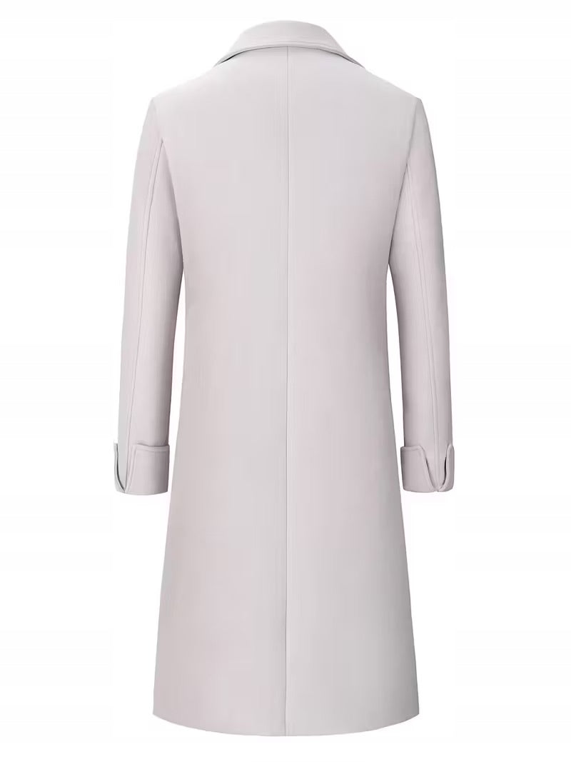 Męski Długi Płaszcz Trench Elegancki Płaszcz - Old Money