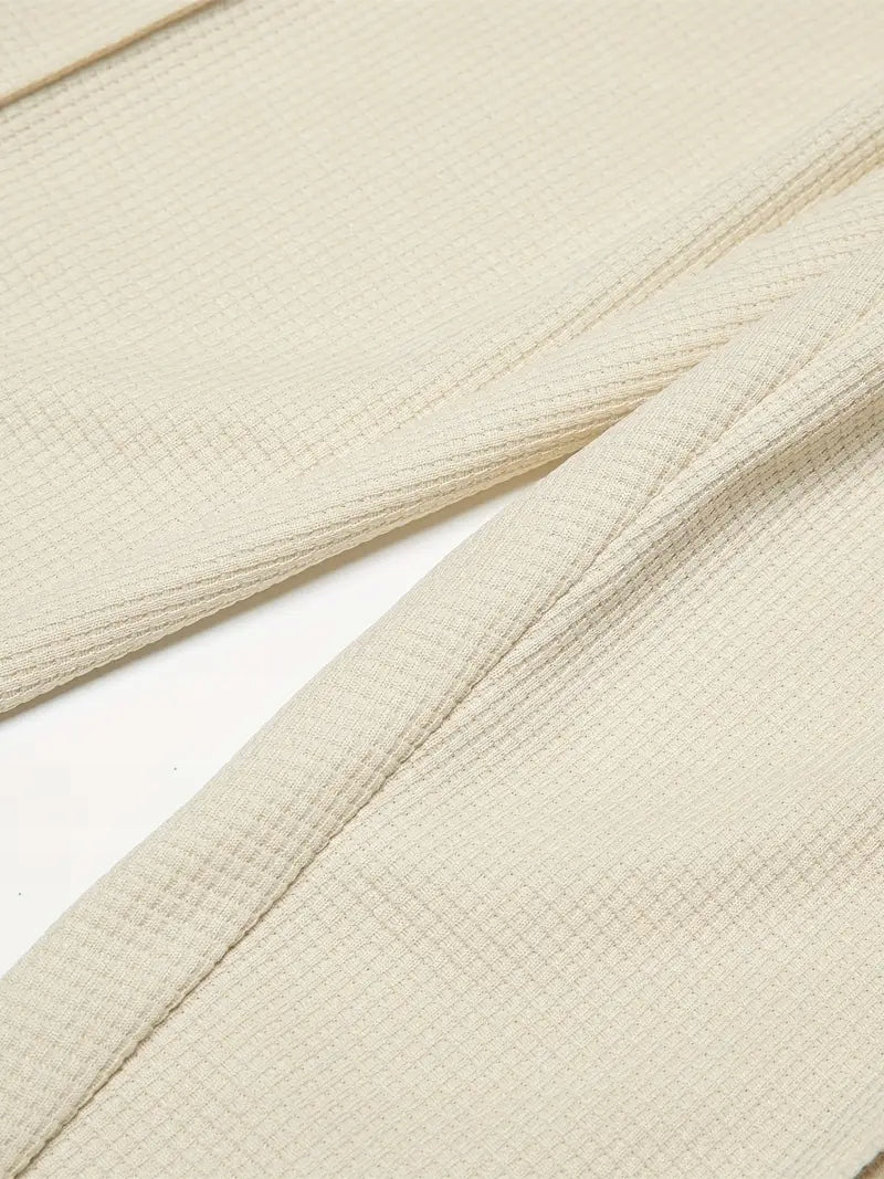 Męski Waflowy Komplet Bluza + Spodnie - Old Money