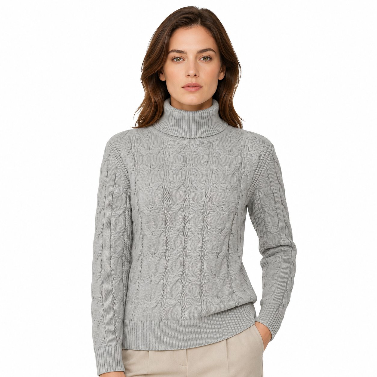 Damski Sweter z Golfem Aura