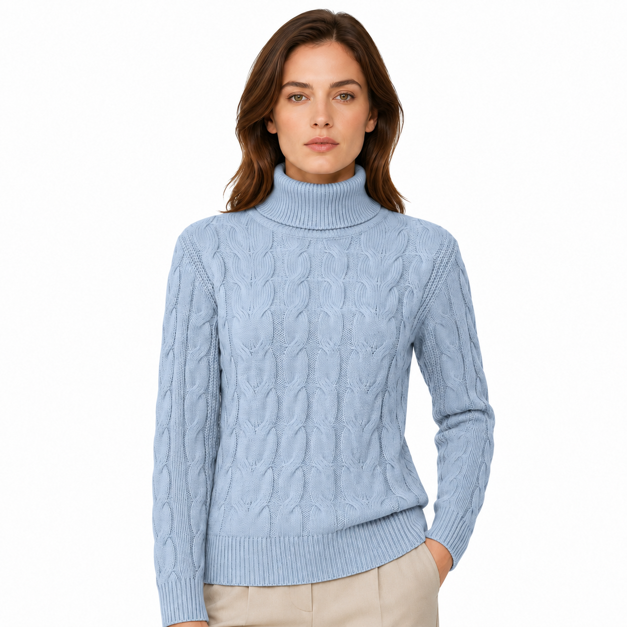 Damski Sweter z Golfem Aura