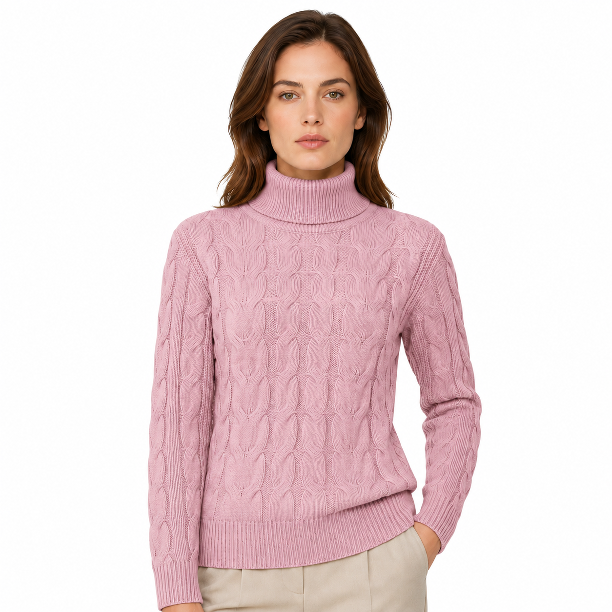 Damski Sweter z Golfem Aura