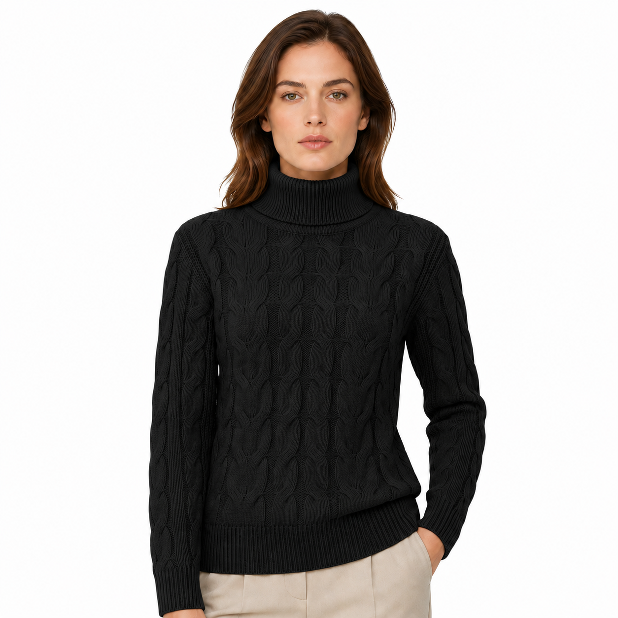 Damski Sweter z Golfem Aura