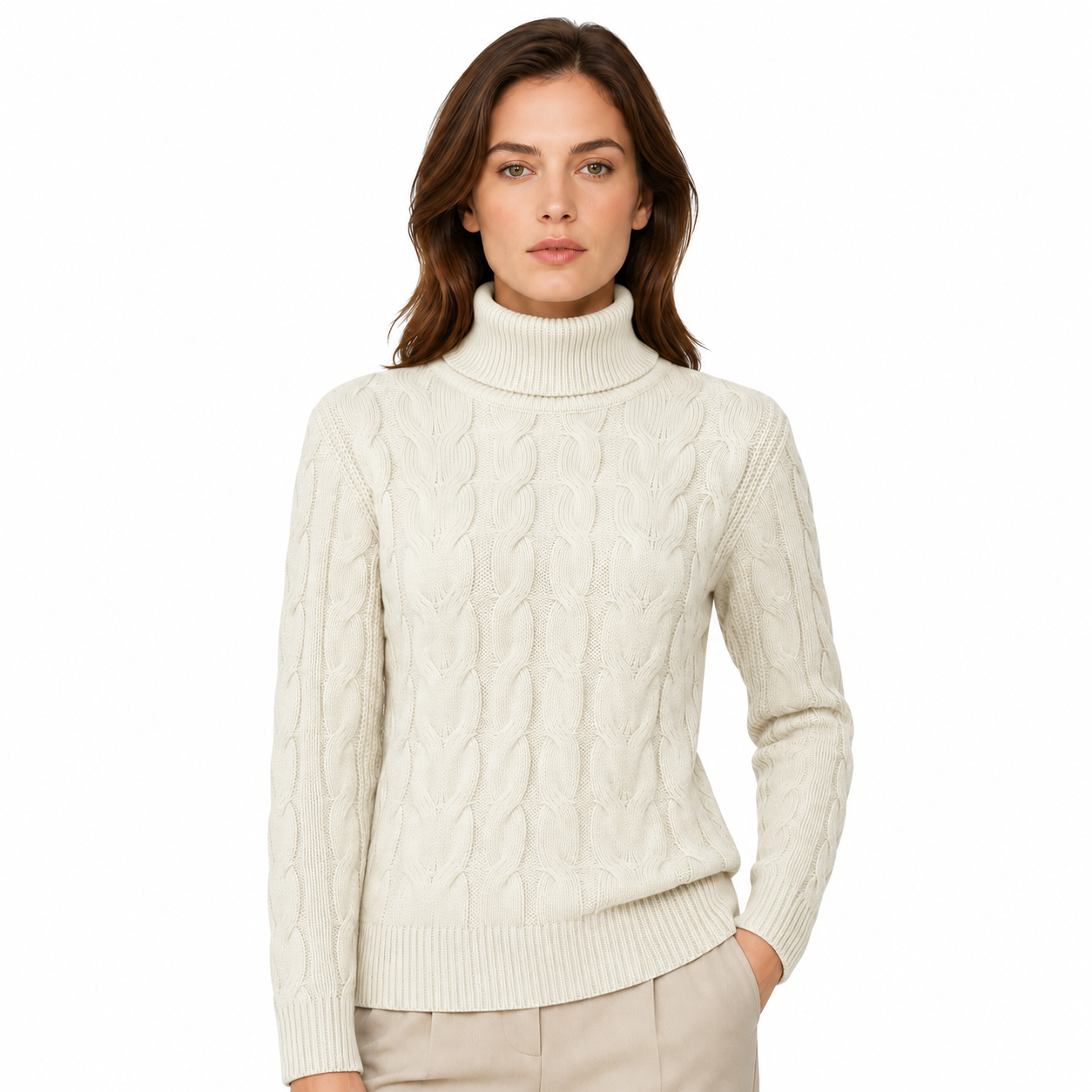Damski Sweter z Golfem Aura