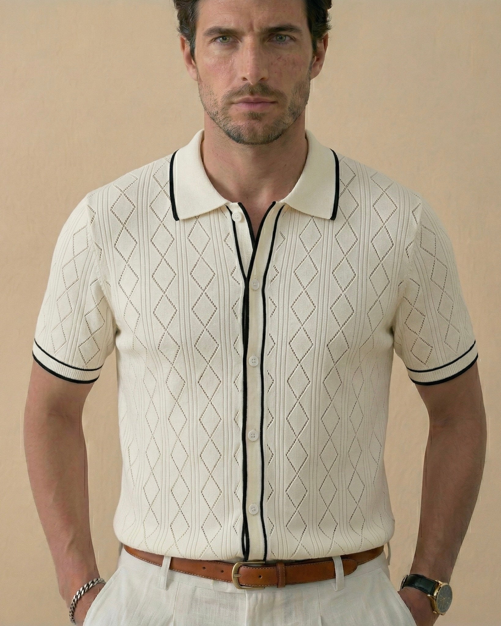 Męska Koszula Polo z Wiskozą