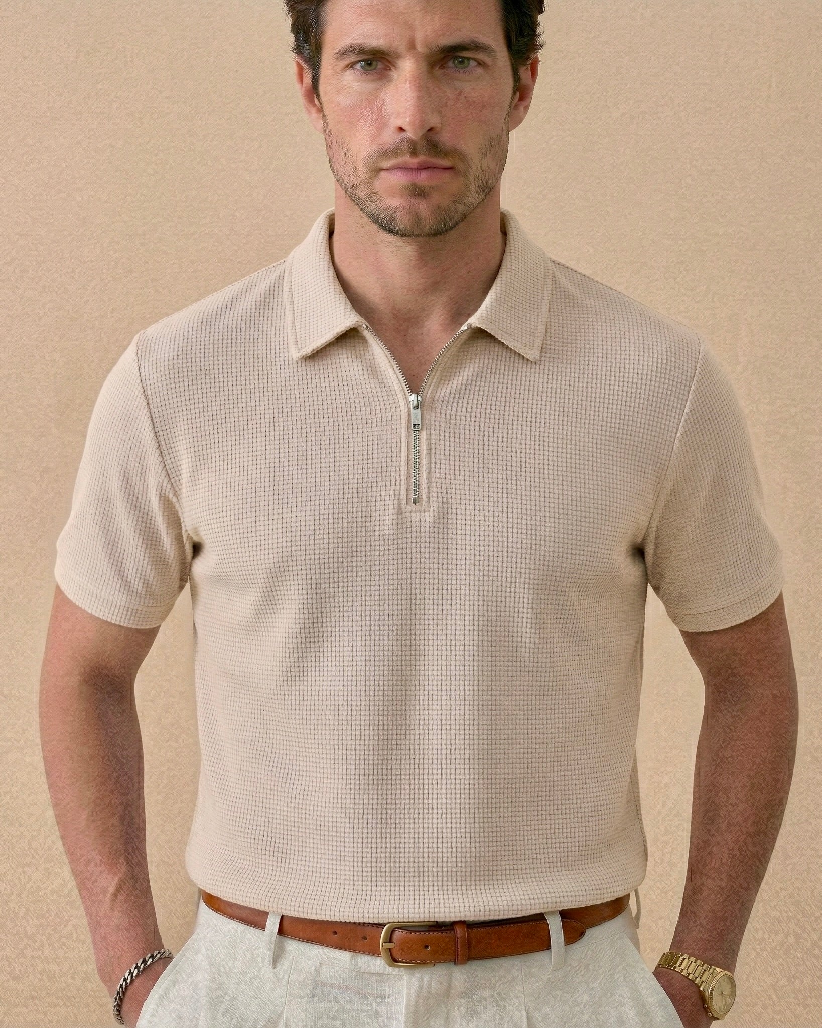 Męska Koszulka Polo z Zamkiem