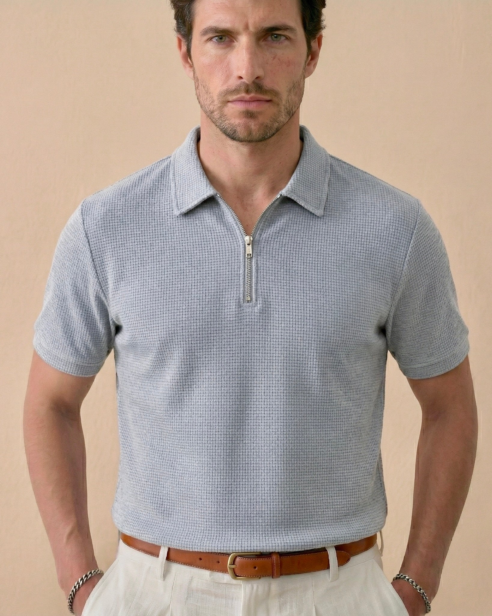 Męska Koszulka Polo z Zamkiem