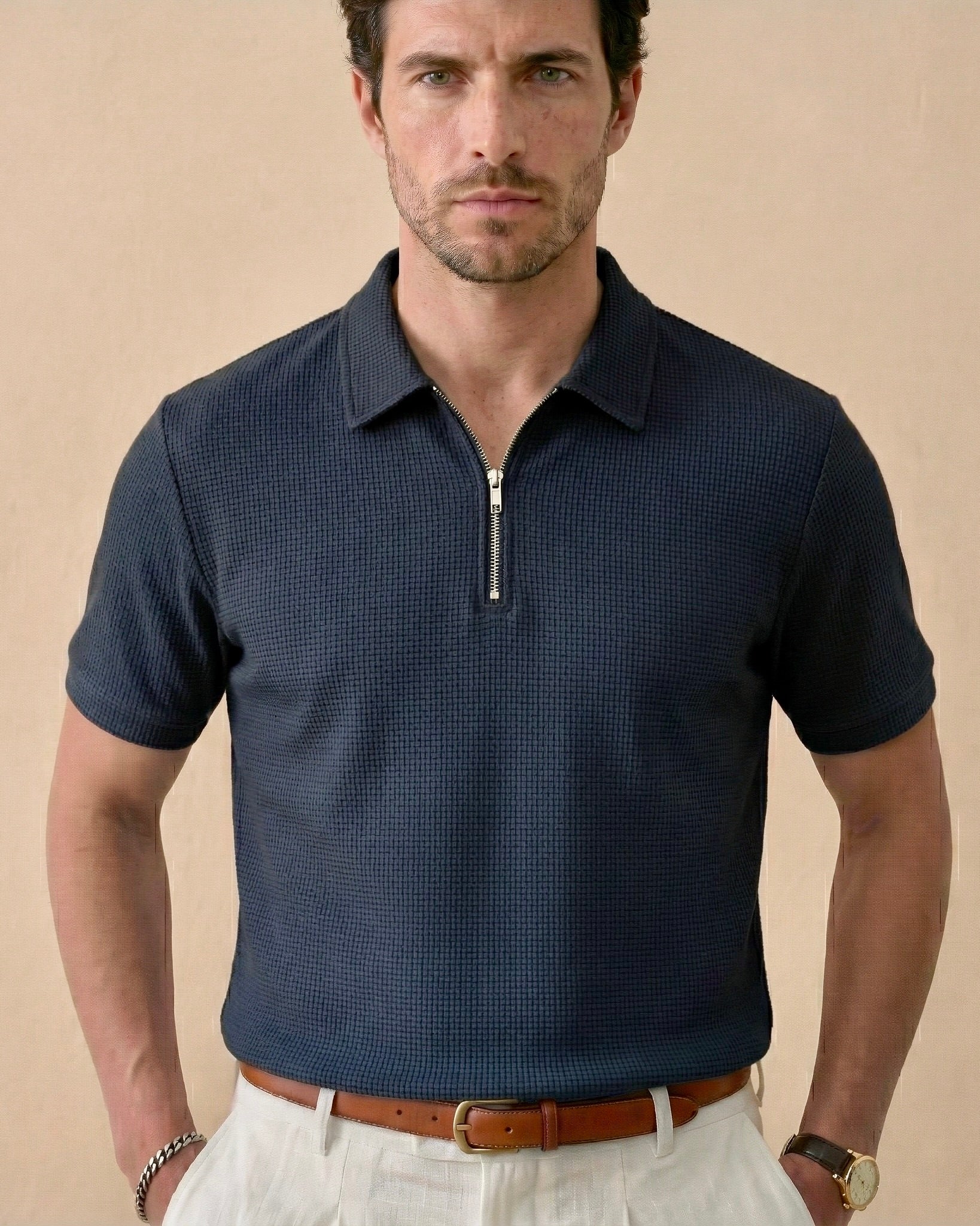 Męska Koszulka Polo z Zamkiem