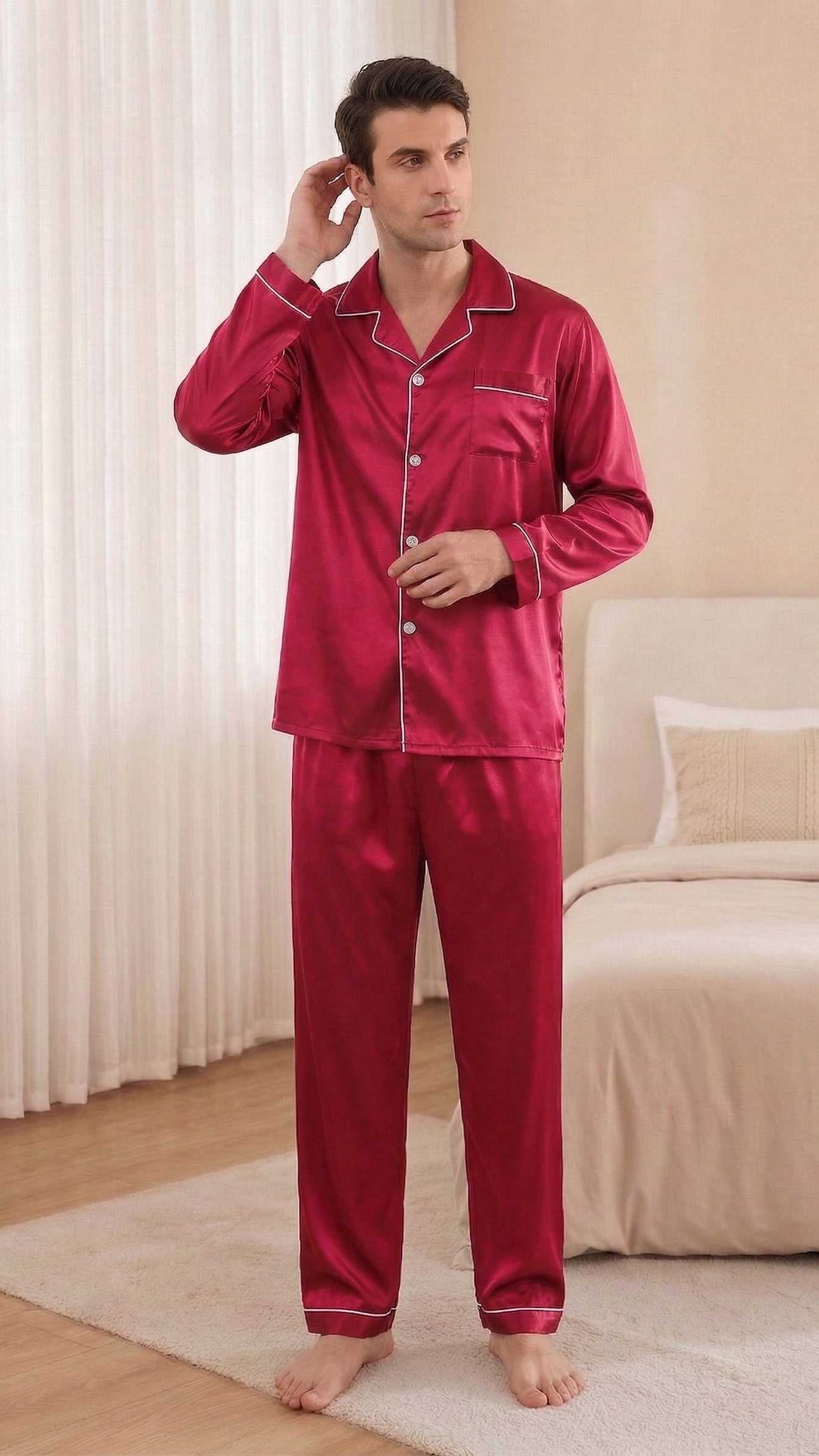 Męska Satynowa Piżama Lorenzo