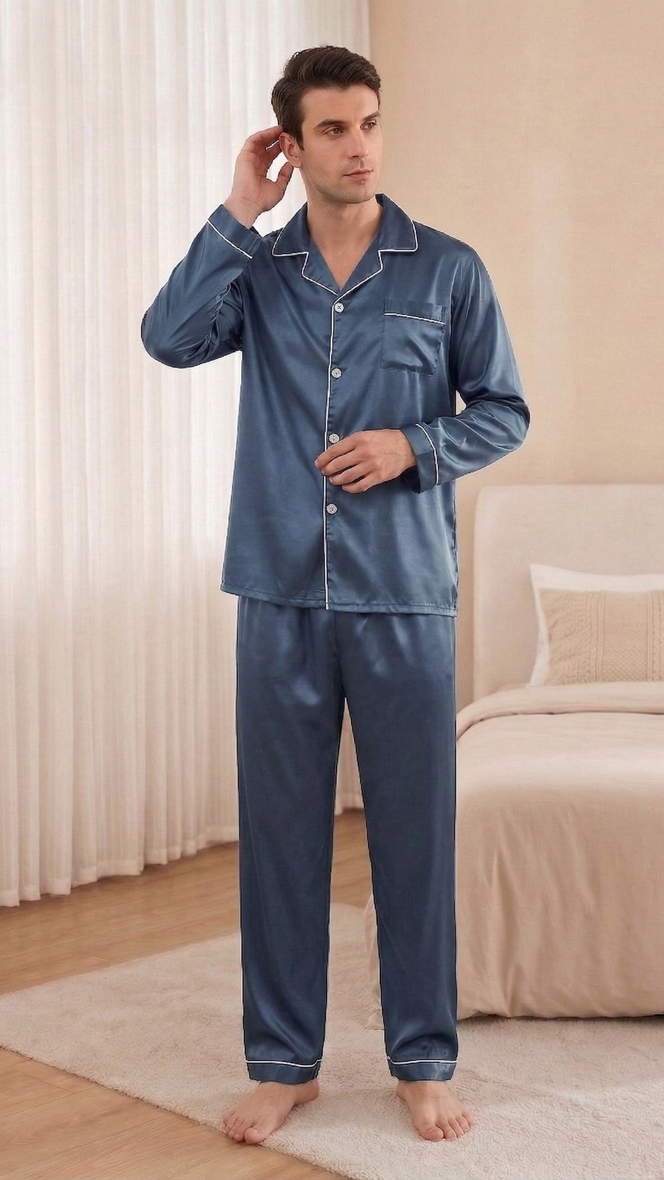 Męska Satynowa Piżama Lorenzo