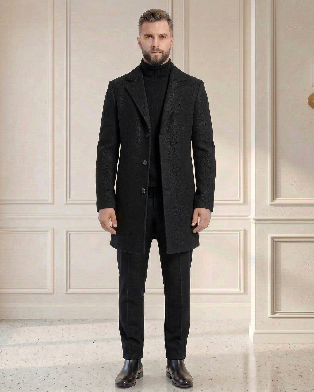 Męski Płaszcz Jednorzędowy