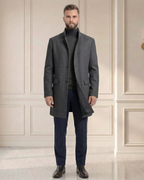 Męski Płaszcz z Wełną