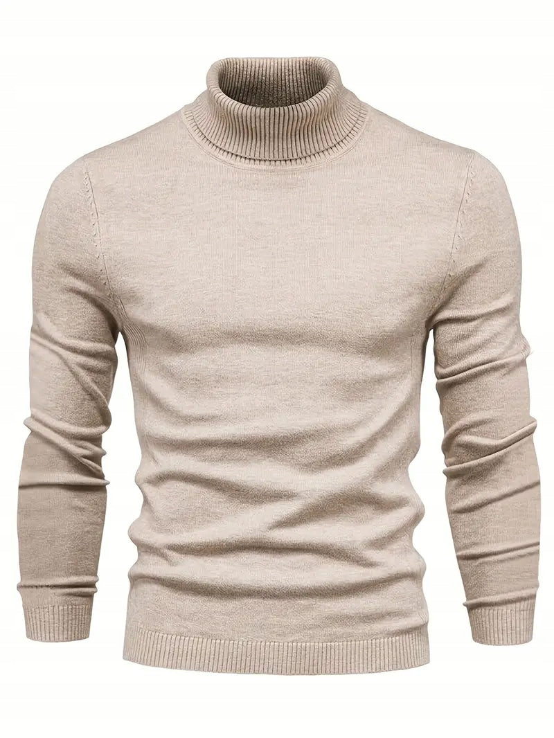 Męski Sweter Golf z Wiskozą