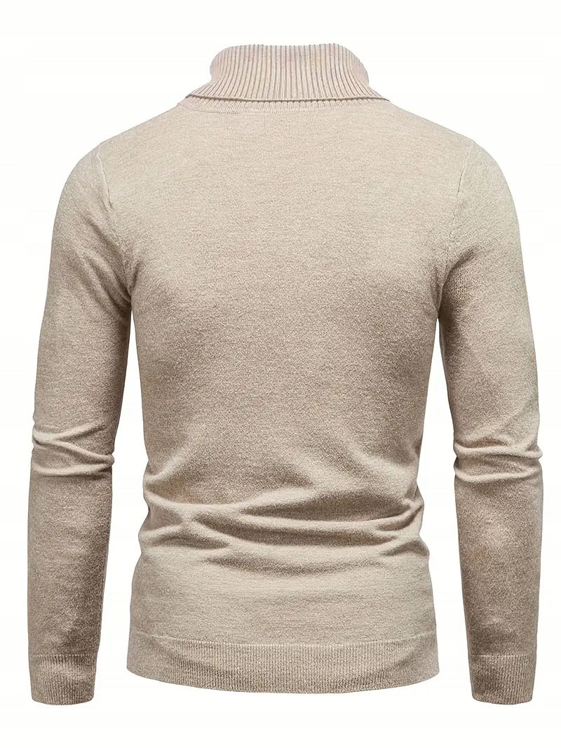 Męski Sweter Golf z Wiskozą