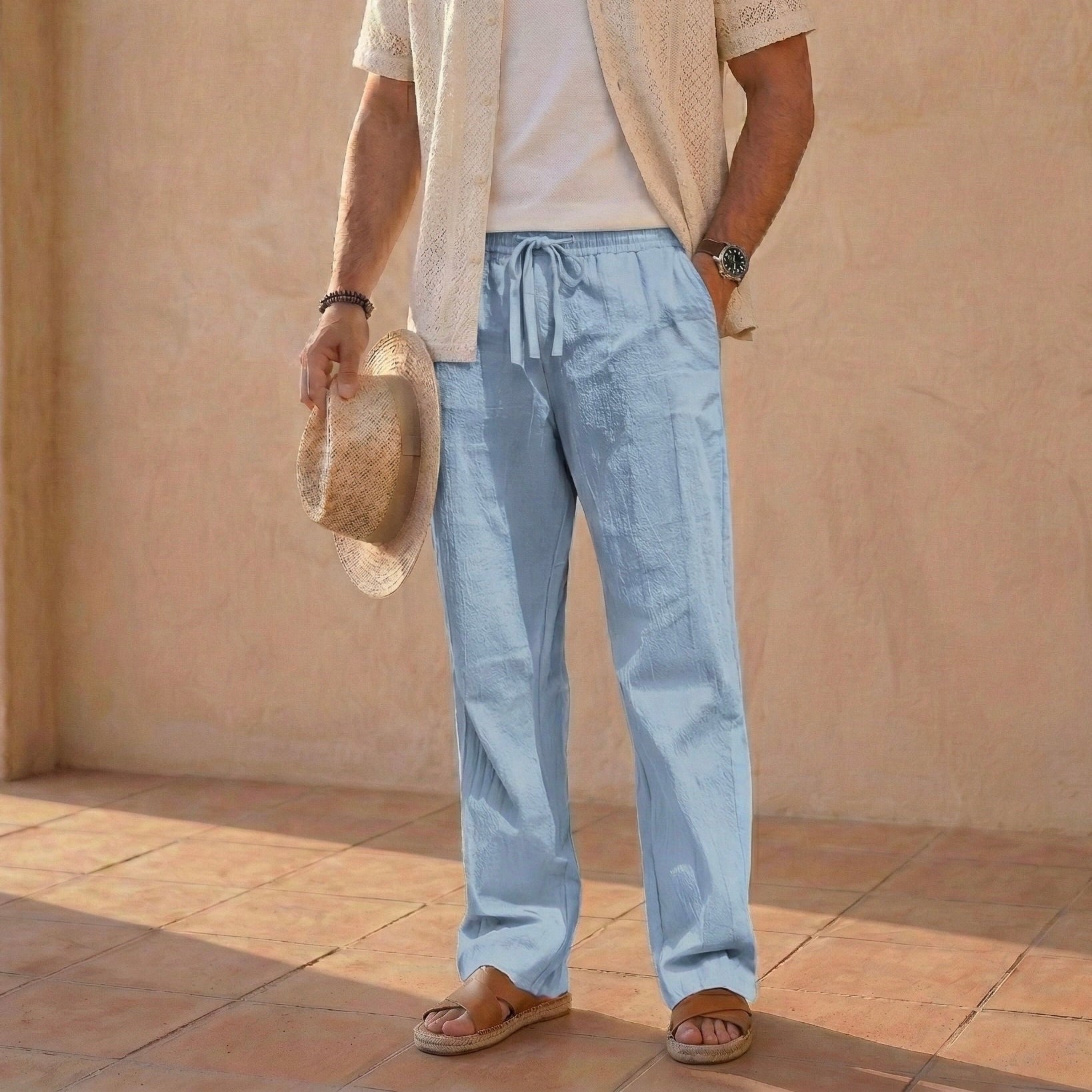 Męskie Spodnie z Lnem