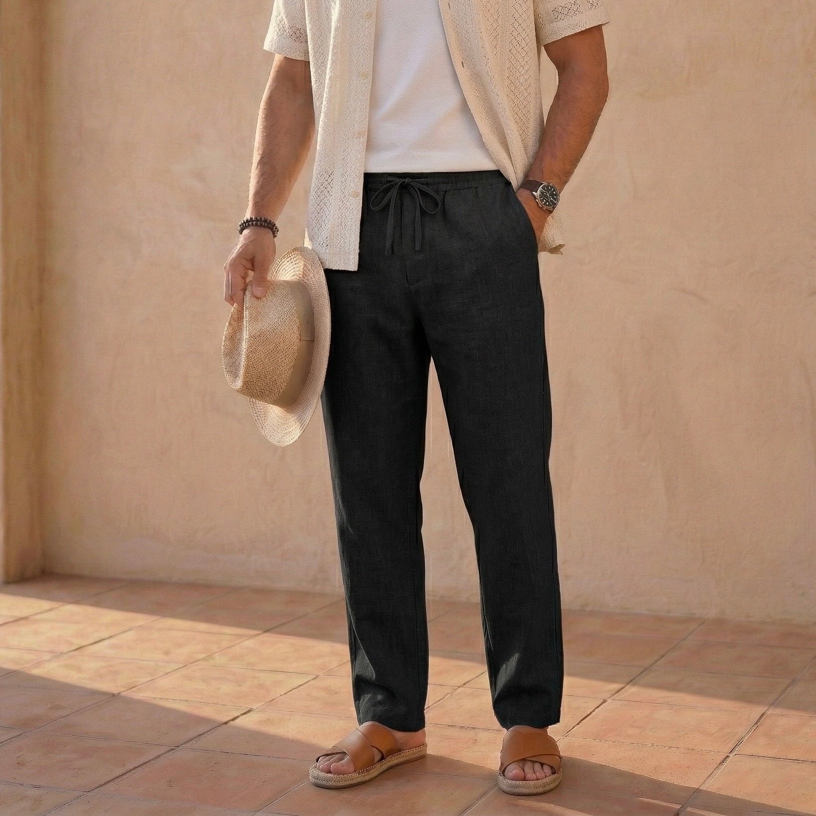 Męskie Spodnie z Lnem