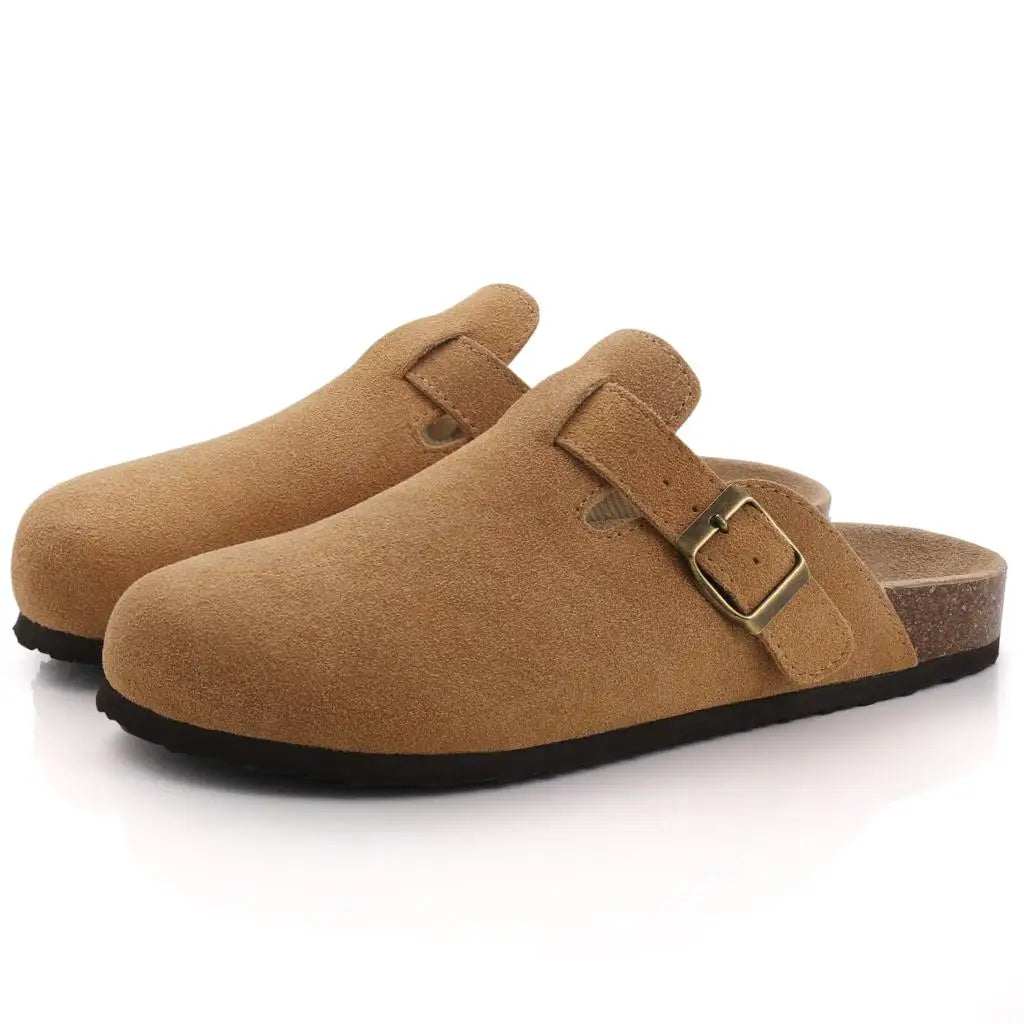 Mule Zamszowe z Krowiej Skóry Luca