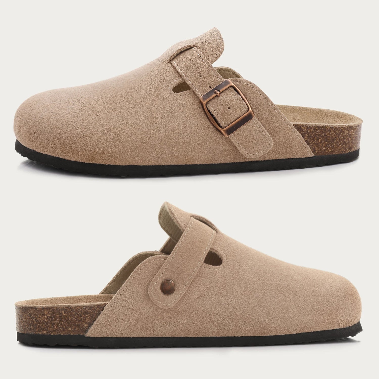 Mule Zamszowe z Krowiej Skóry Luca