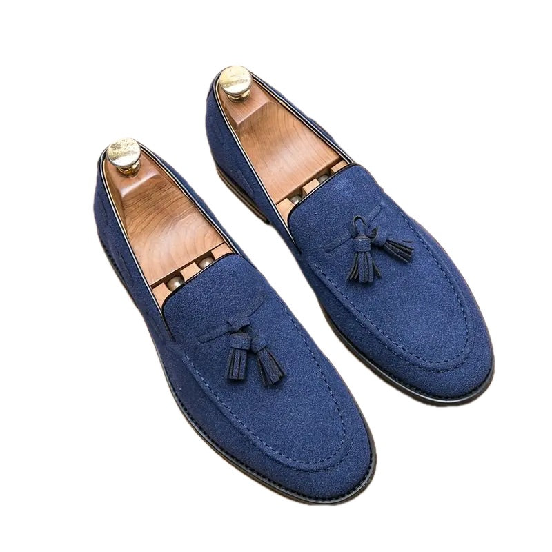 Męskie Mokasyny Casual z Frędzlami i Gumową Podeszwą - Old Money