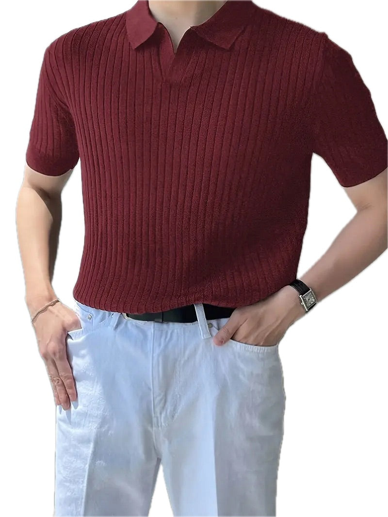 Letnia Koszulka Polo z Dzianiny, Regular Fit - Old Money