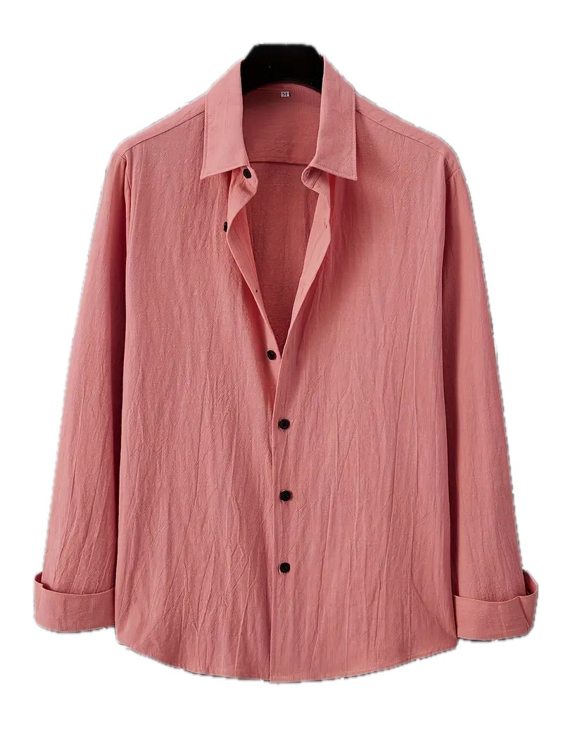 Męska Koszula Casual z Długim Rękawem - Old Money