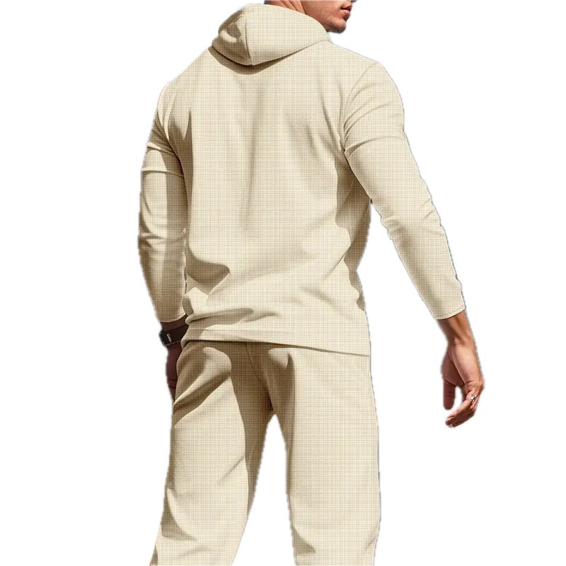 Męski Komplet Sportowy Bluza z Kapturem i Spodnie - Old Money