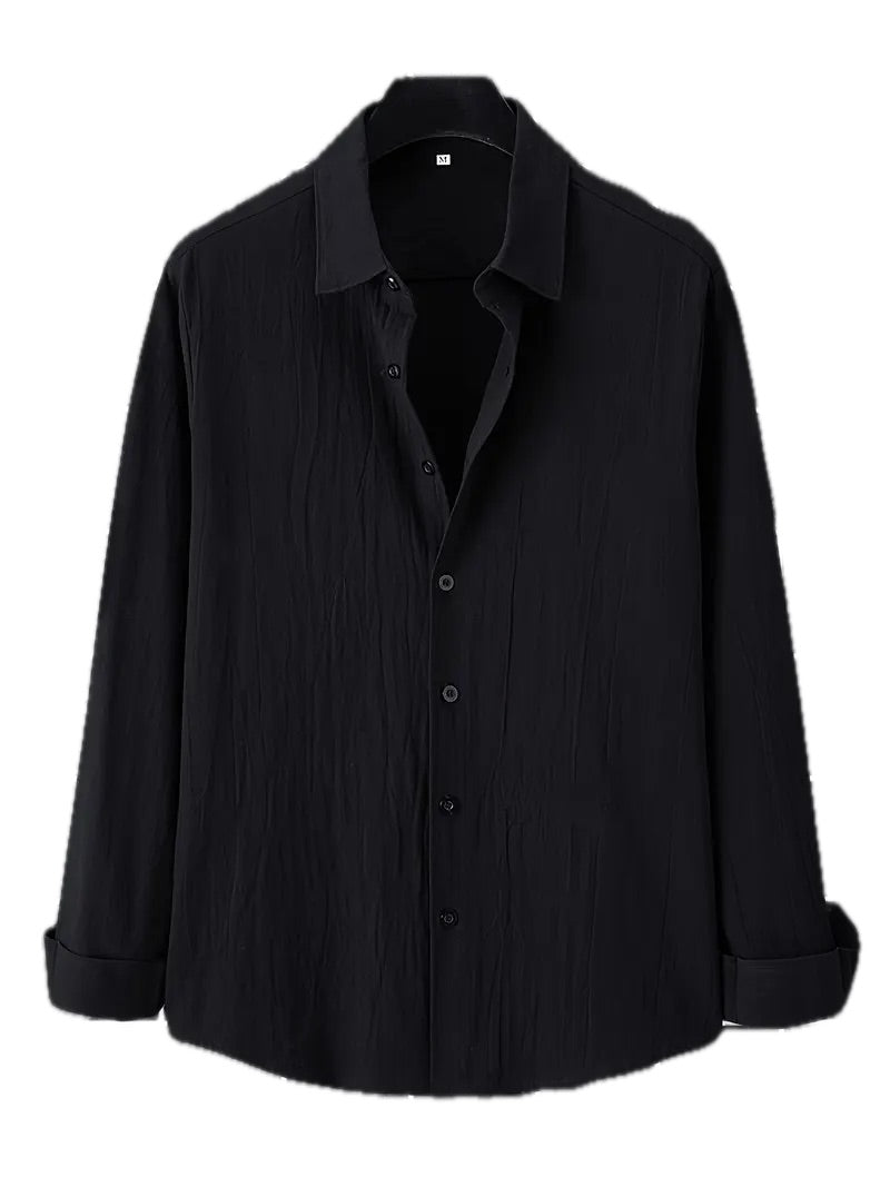 Męska Koszula Casual z Długim Rękawem - Old Money