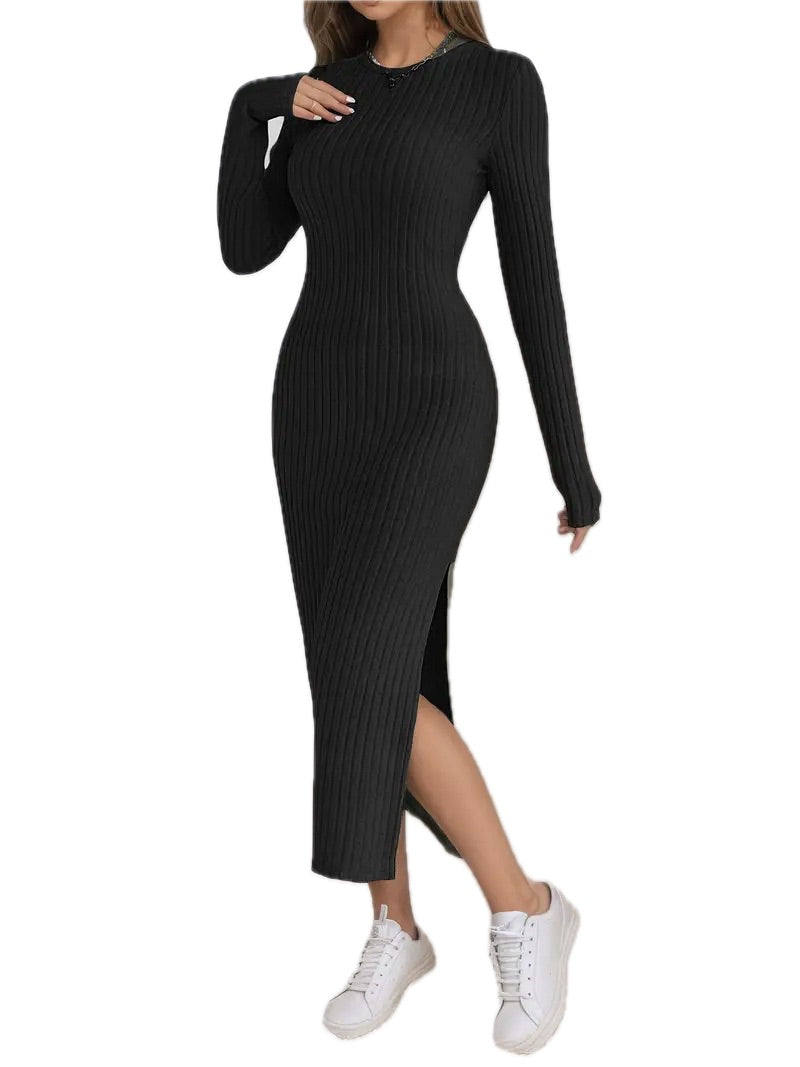 Długa Sukienka W Prążek