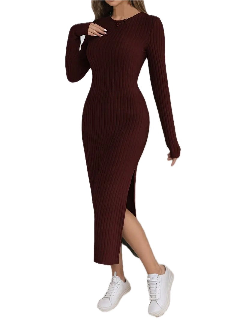 Długa Sukienka W Prążek