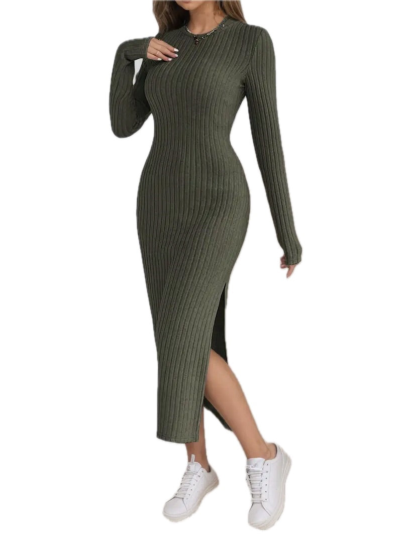 Długa Sukienka W Prążek