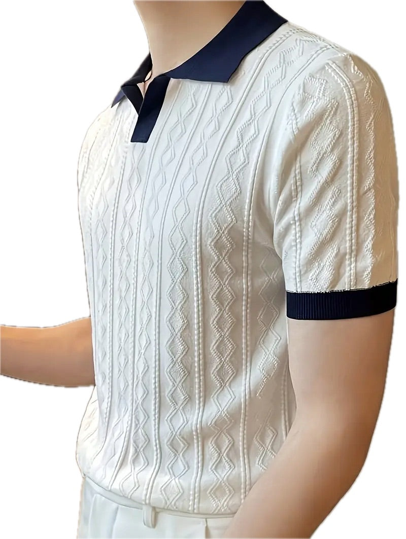 Letnia Koszulka Polo z Kontrastowym Kołnierzem - Old Money