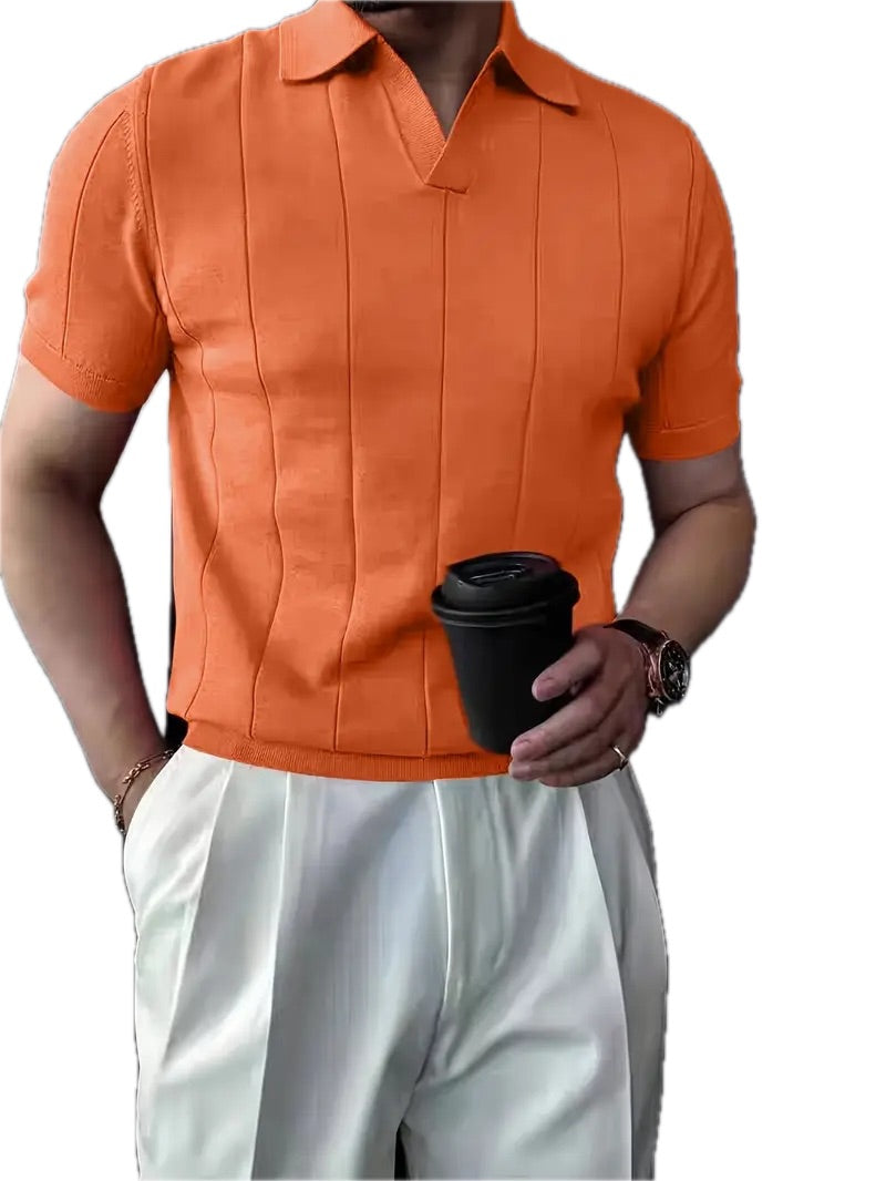 Męska Koszulka Polo Old Money ze Stójką Wiskoza - Old Money