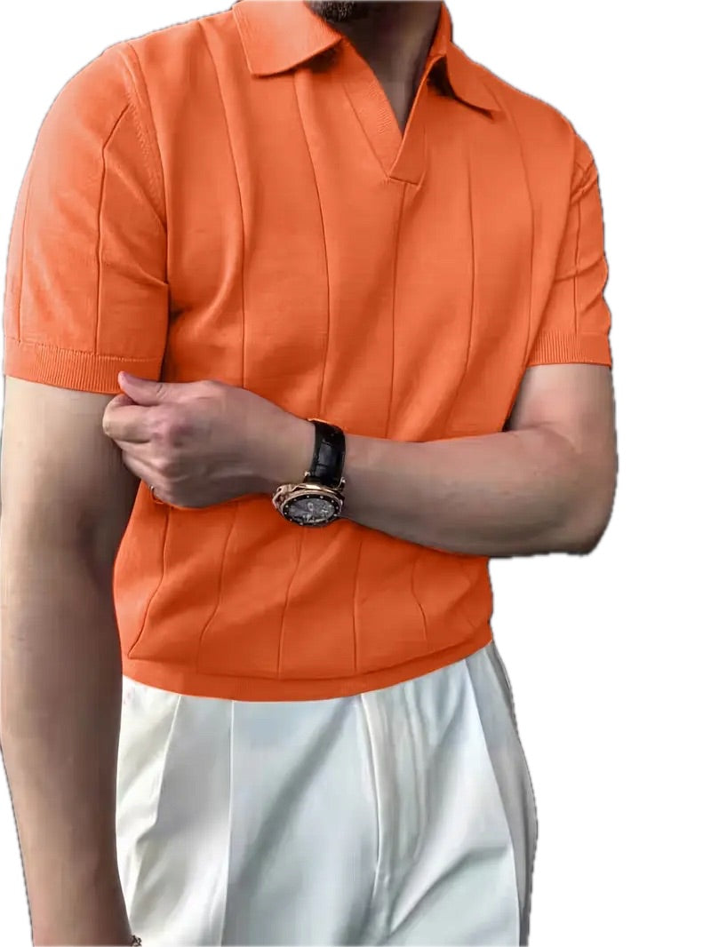 Męska Koszulka Polo Old Money ze Stójką Wiskoza - Old Money