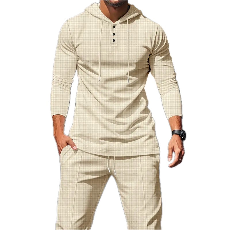 Męski Komplet Sportowy Bluza z Kapturem i Spodnie - Old Money