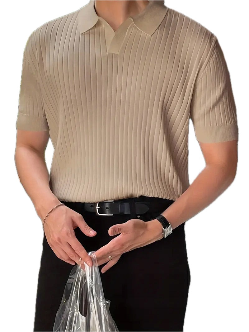 Letnia Koszulka Polo z Dzianiny, Regular Fit - Old Money