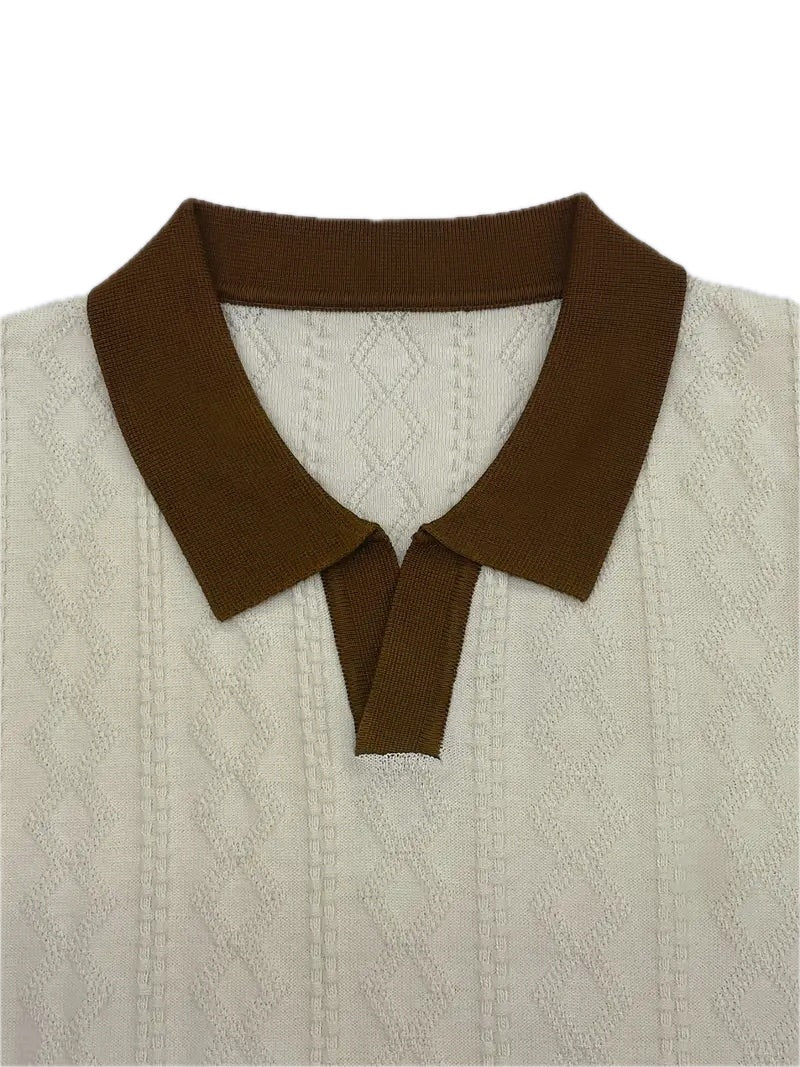 Letnia Koszulka Polo z Kontrastowym Kołnierzem - Old Money