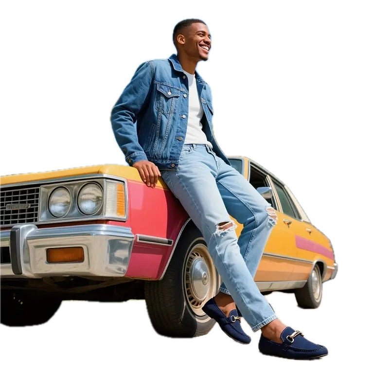 Męskie Mokasyny Wsuwane z Klamrą - Old Money