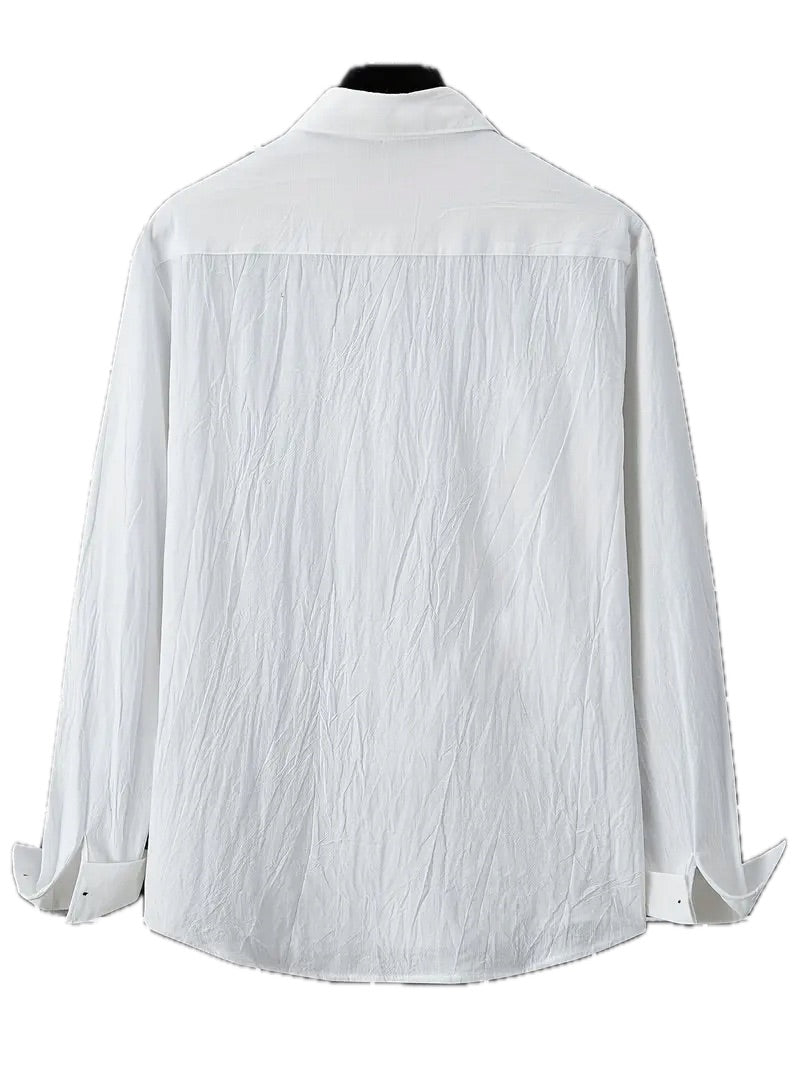 Męska Koszula Casual z Długim Rękawem - Old Money