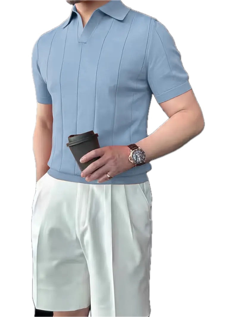 Męska Koszulka Polo Old Money ze Stójką Wiskoza - Old Money